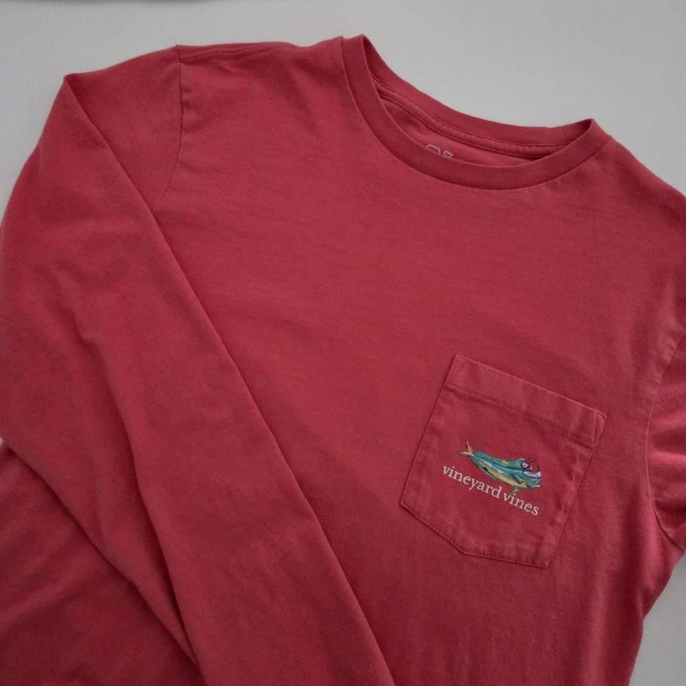Vineyard Vines Womens Long Sleeve Mahi Christmas T Shirt Graphic Tee Red Size XS - Picture 1 of 6